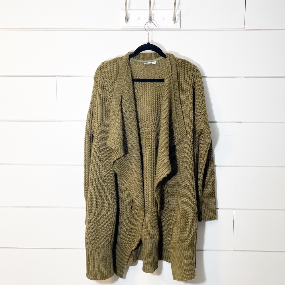 Somedays Lovin Khaki Green Oversized Knit Cardigan